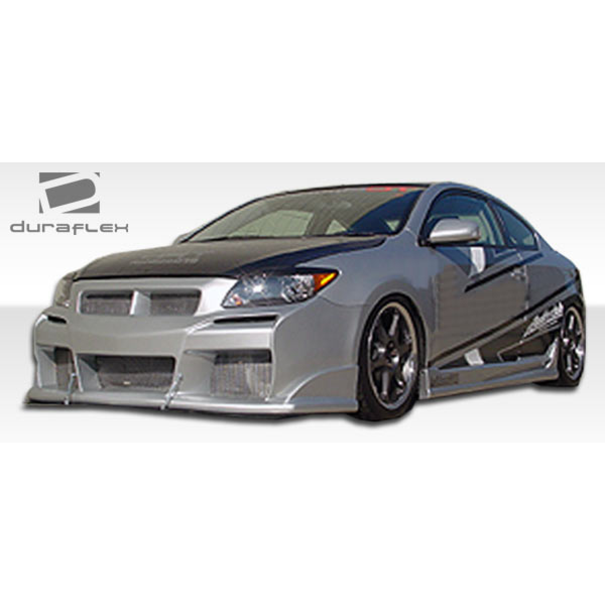 Modify your Scion tC 2005 with our Exterior/Side Skirts - Angle of vehicle seen from the front and side