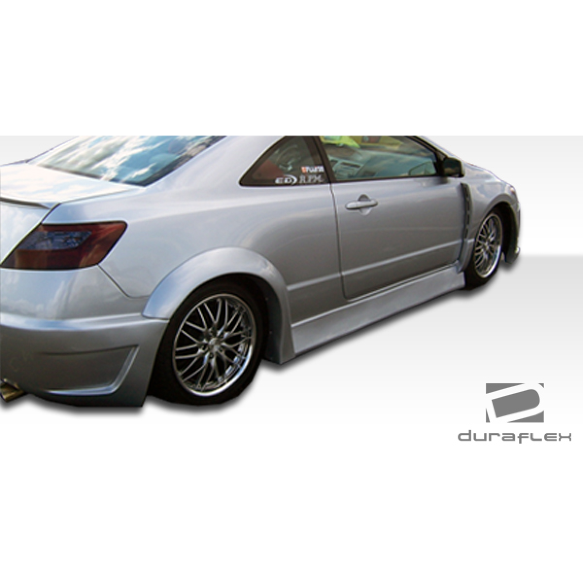 Modify your Honda Civic 2006 with our Exterior/Fenders - Angle shows rear side of car part with fender flares