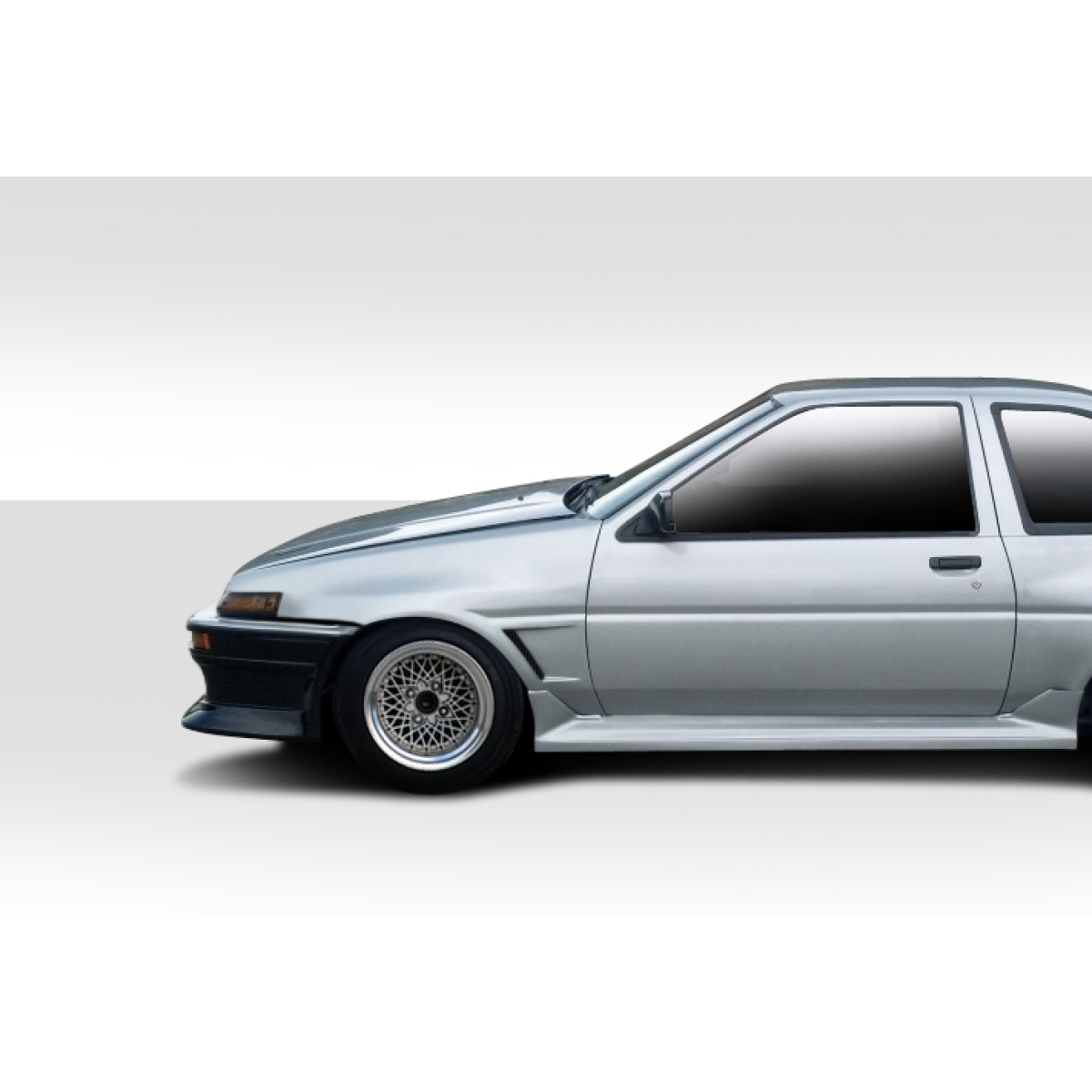 Modify your Toyota Corolla 1984 with our Exterior/Fenders - Image shows side profile view of vehicle