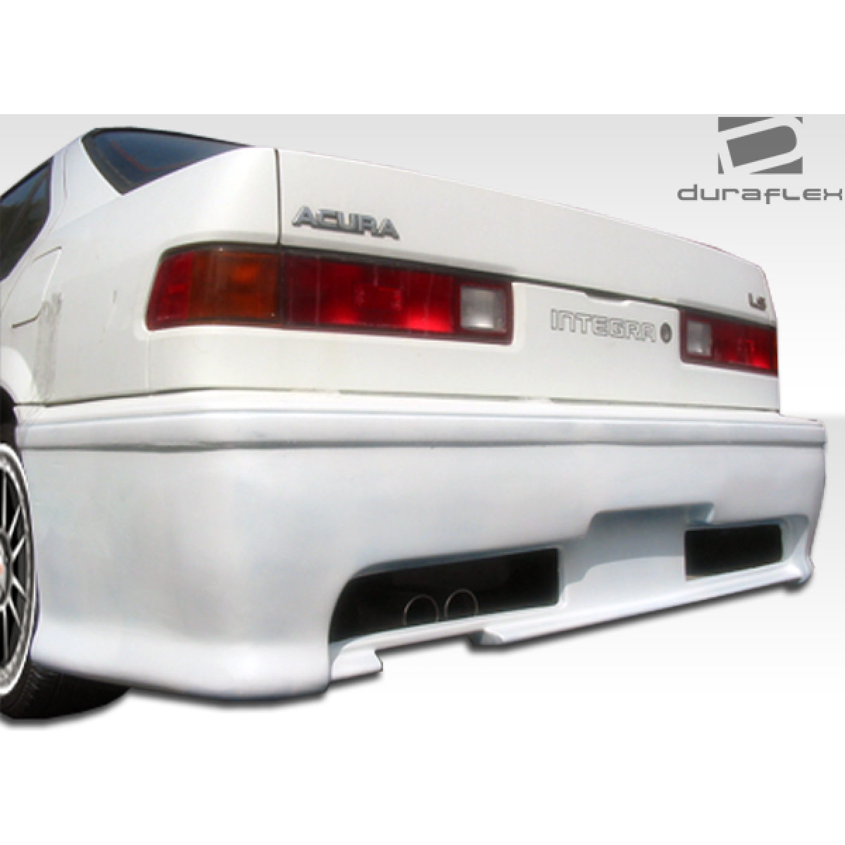 Modify your Acura Integra 1986 with our Exterior/Rear Bumpers or Lips - Angle shows rear view focused on bumper area