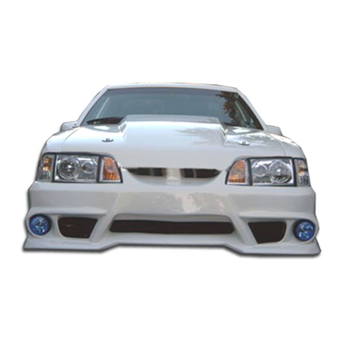 Modify your Ford Mustang 1987 with our Exterior/Front Bumpers or Lips - Front view of front bumper part at 0 degrees angle
