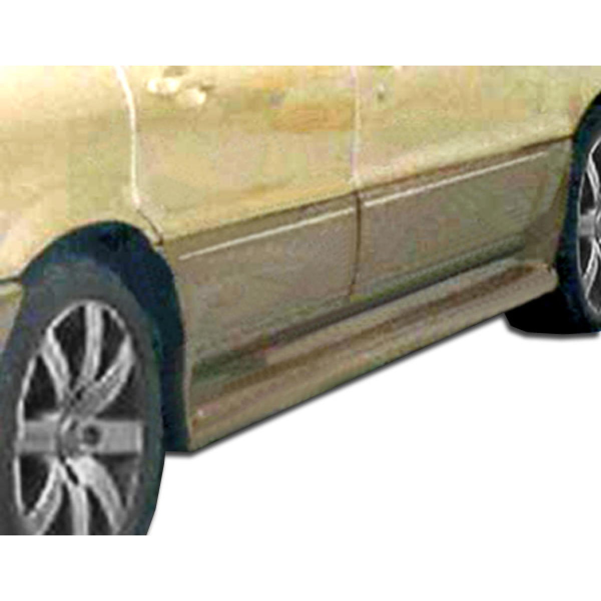 Modify your Mitsubishi Galant 1989 with our Exterior/Side Skirts - Side angle view of side skirts on vehicle