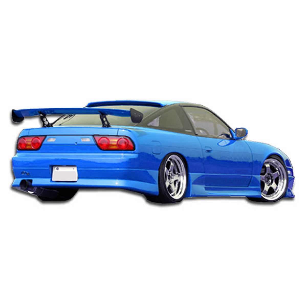 Modify your Nissan 240SX 1989 with our Exterior/Complete Body Kits - Rear quarter angle showcasing side skirts design