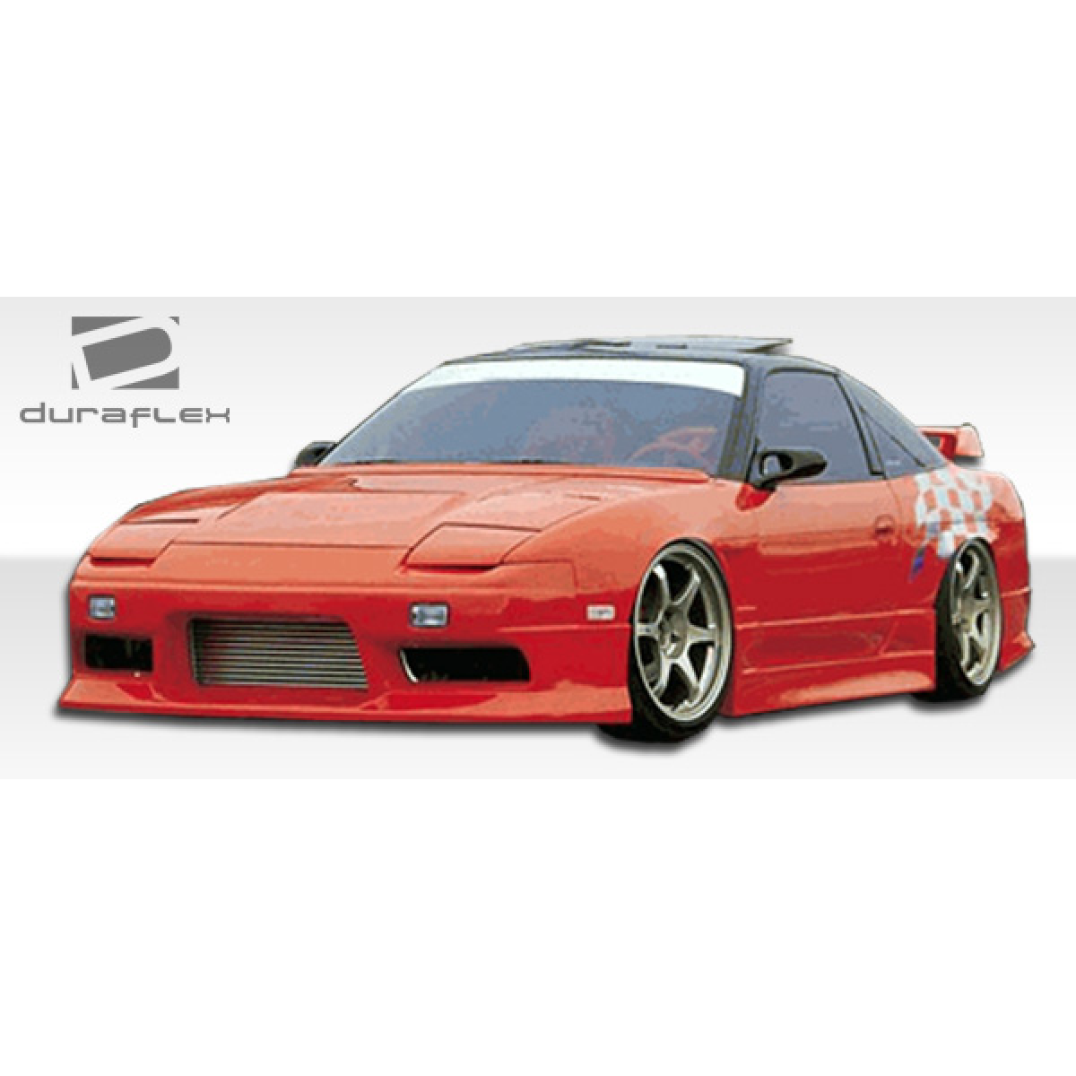 Modify your Nissan 240SX 1989 with our Exterior/Complete Body Kits - Angled view showing the side skirts on the car