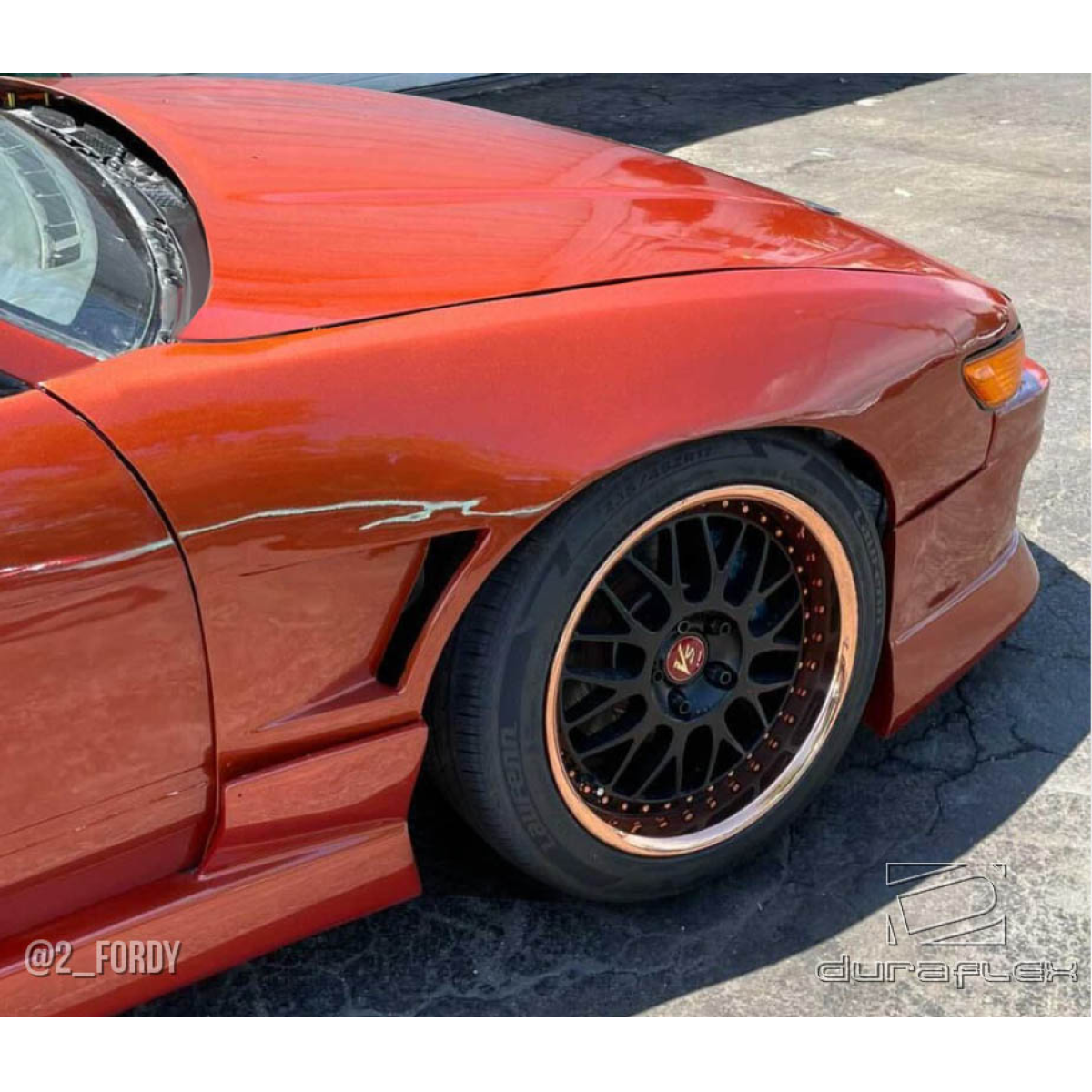 Modify your Nissan 240SX 1989 with our Exterior/Complete Body Kits - Front quarter view showing fender and wheel