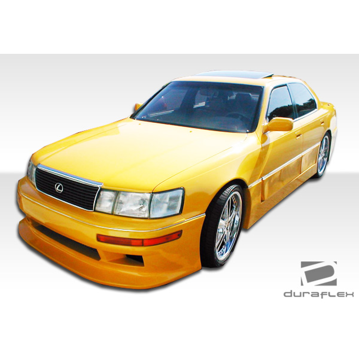 Modify your Lexus LS400 1990 with our Exterior/Side Skirts - Vehicle shown from a front angle