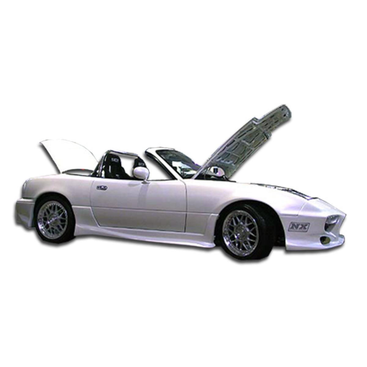 Modify your Mazda Miata 1990 with our Exterior/Side Skirts - Vehicle shown at a right side angle