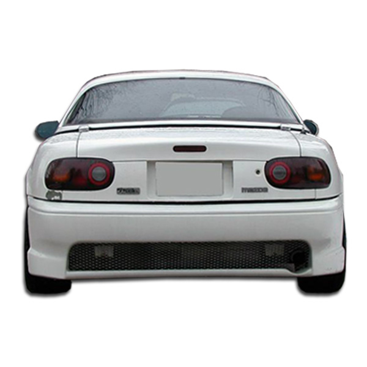 Modify your Mazda Miata 1990 with our Exterior/Rear Bumpers or Lips - Rear view of vehicle at zero degrees angle