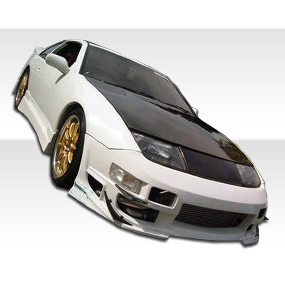 Modify your Nissan 300ZX 1990 with our Exterior/Front Bumpers or Lips - Front angle view of car showcasing the bumper design