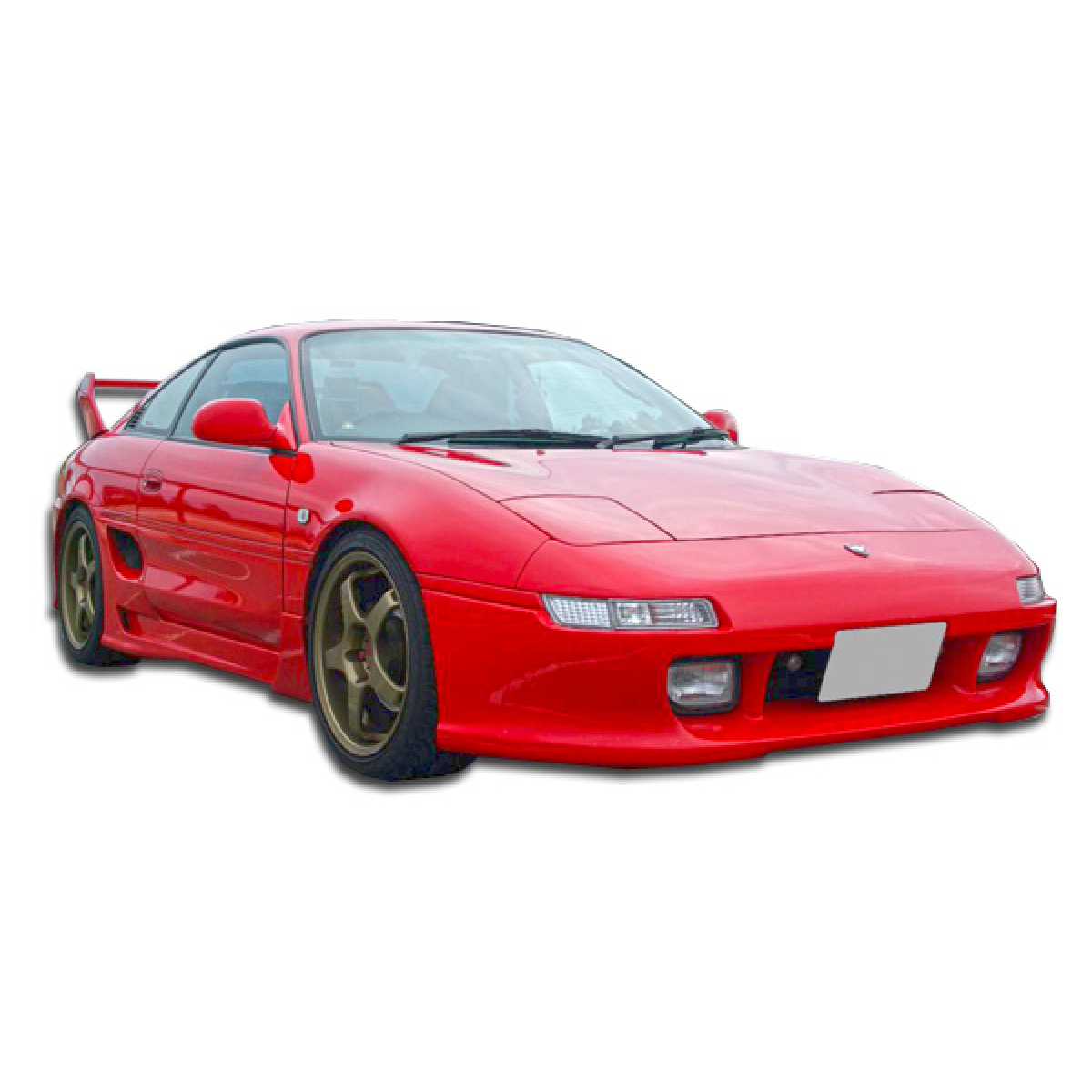 Modify your Toyota MR2 1991 with our Exterior/Complete Body Kits - Front angle of a red Toyota MR2 sports car