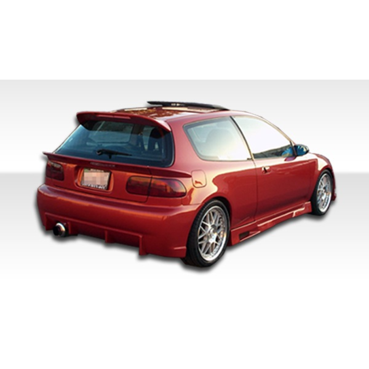 Modify your Honda Civic 1992 with our Exterior/Wings - Rear angle view of the vehicle