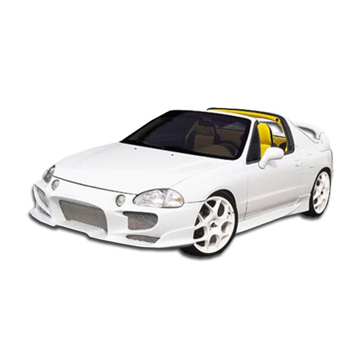 Modify your Honda Civic del Sol 1993 with our Exterior/Front Bumpers or Lips - Front three quarter angle view of car