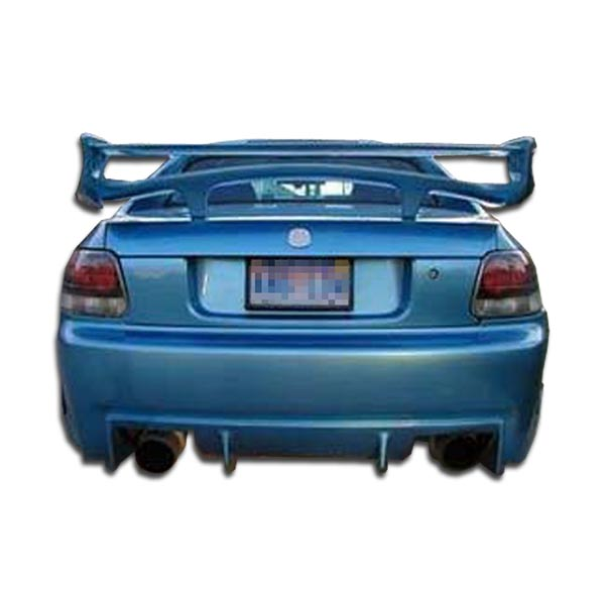 Modify your Honda Civic del Sol 1993 with our Exterior/Rear Bumpers or Lips - Rear view angle of a modified blue Honda Civic