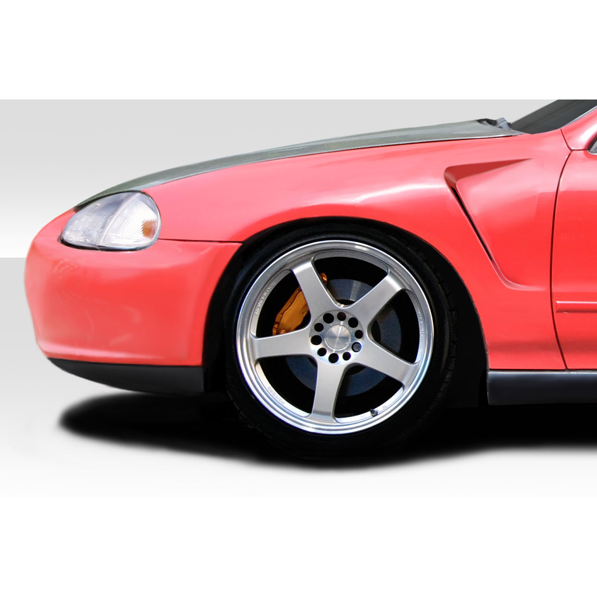 Modify your Honda Civic del Sol 1993 with our Exterior/Fenders - Image shows the front fender at a side angle