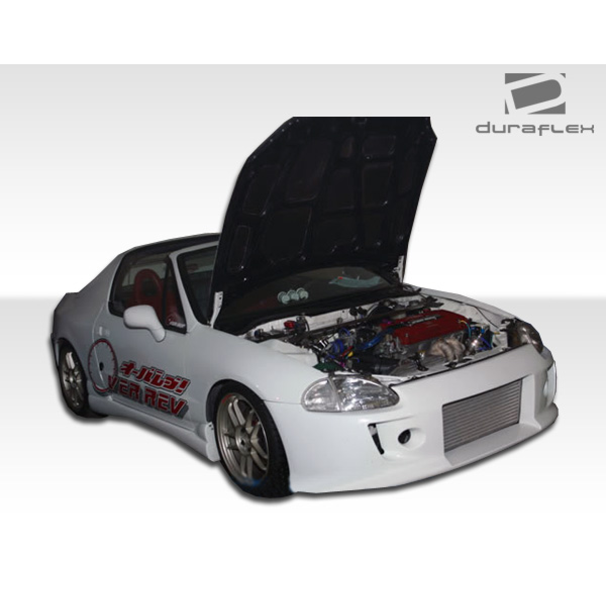 Modify your Honda Civic del Sol 1993 with our Exterior/Side Skirts - Part is viewed from a low front angle