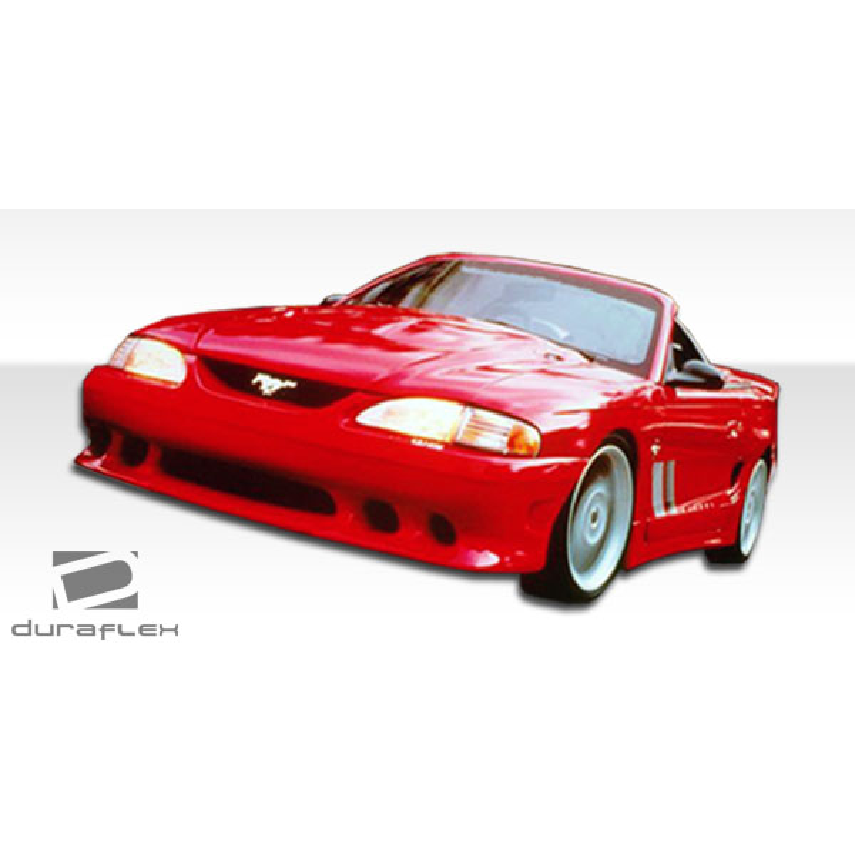 Modify your Ford Mustang 1994 with our Exterior/Complete Body Kits - Front angle view of Ford Mustang showing side skirts