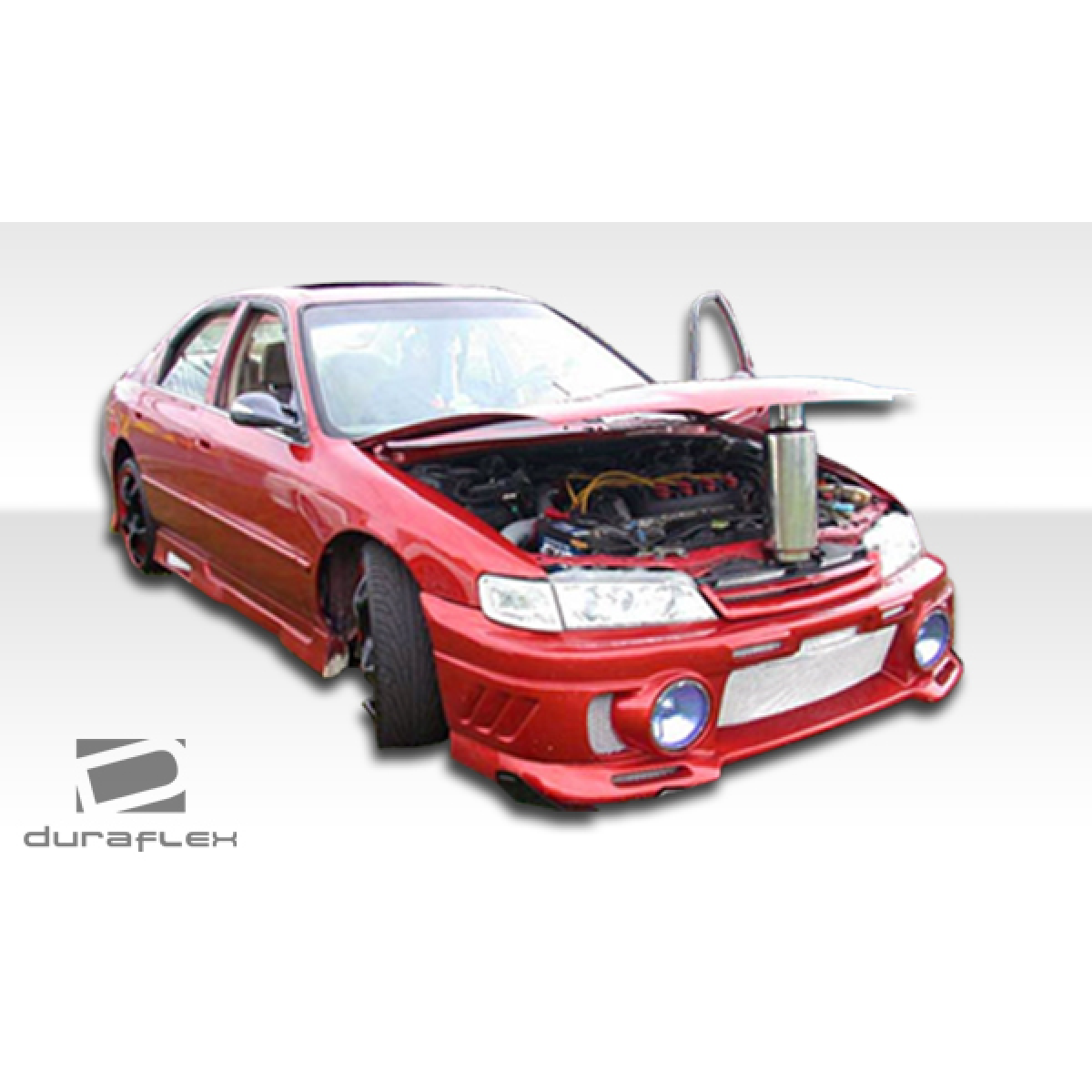 Modify your Honda Accord 1994 with our Exterior/Side Skirts - Front three quarter angle with hood lifted