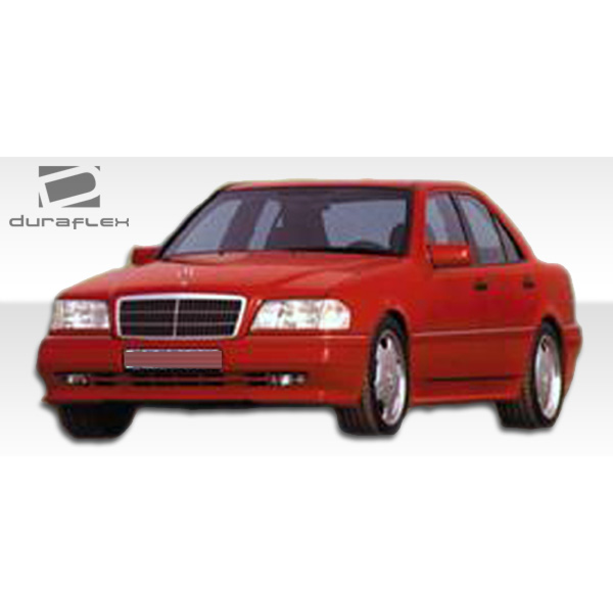 Modify your Mercedes-Benz C220 1994 with our Exterior/Front Bumpers - Front angle view of a red Mercedes C220