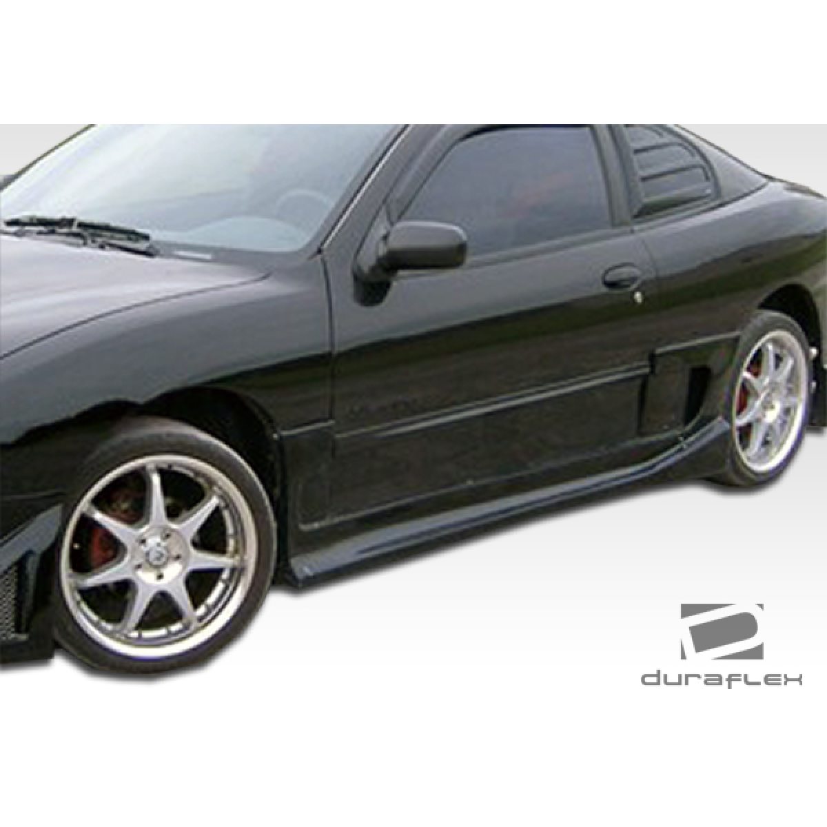 Modify your Chevrolet Cavalier 1995 with our Exterior/Side Skirts - Image shows side view from low angle