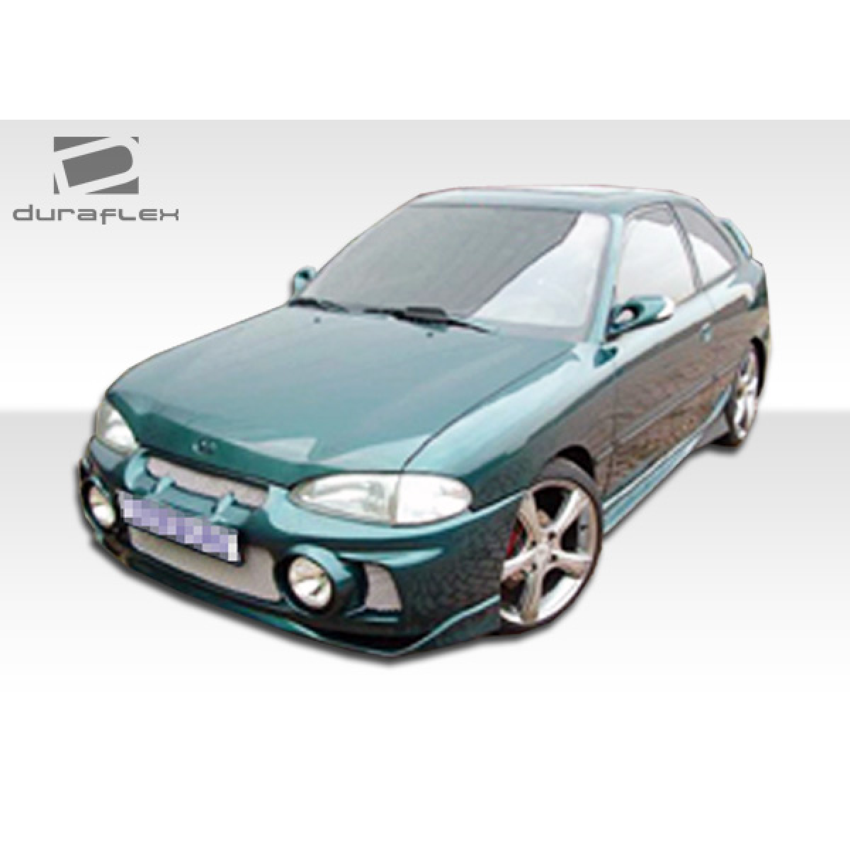 Modify your Hyundai Accent 1995 with our Exterior/Front Bumpers or Lips - Front angled view of the vehicle part