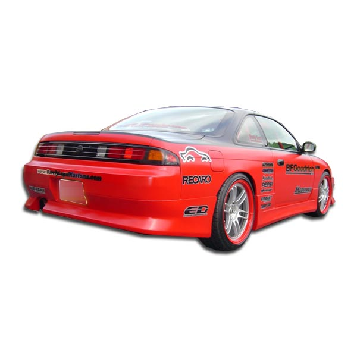 Modify your Nissan 240SX 1995 with our Exterior/Complete Body Kits - Rear angle view of Nissan 240SX S14 vehicle