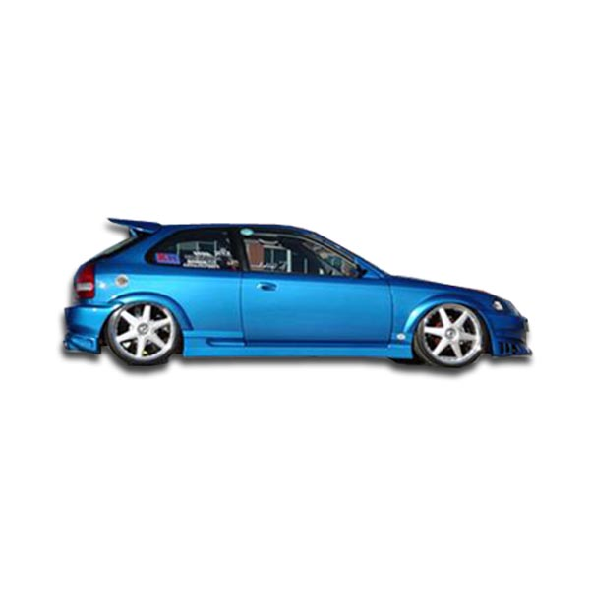 Modify your Honda Civic 1996 with our Exterior/Side Skirts - Side view showcasing exterior side skirts design