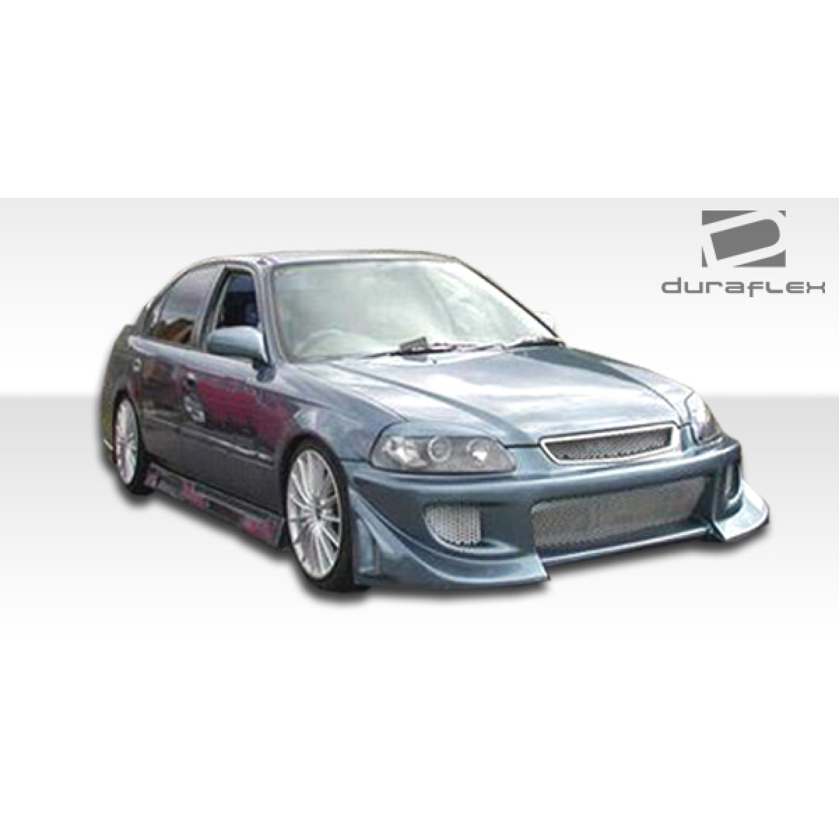 Modify your Honda Civic 1996 with our Exterior/Complete Body Kits - Frontal angle showcasing lower body kit details