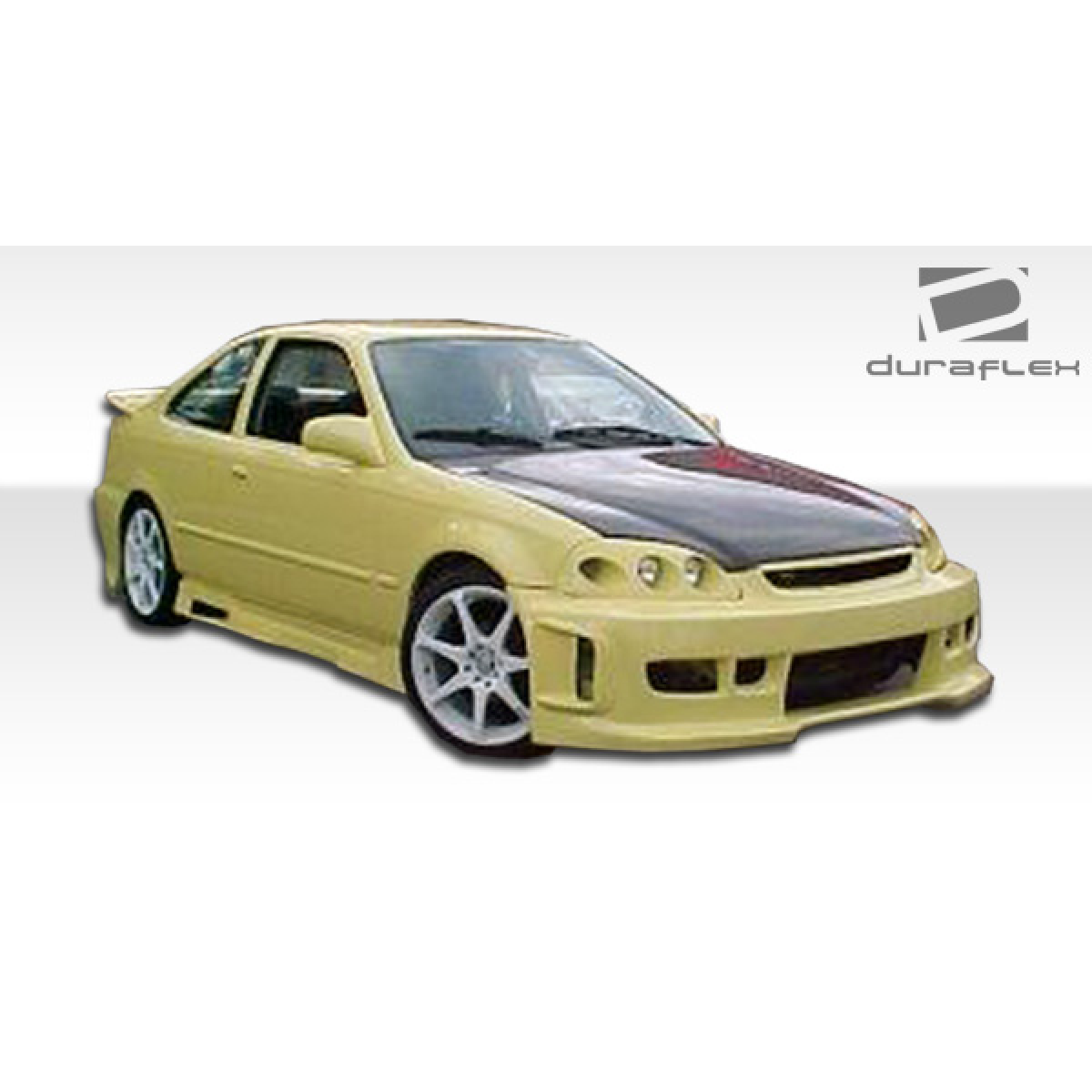 Modify your Honda Civic 1996 with our Exterior/Complete Body Kits - Frontal view of the vehicle showing side skirts