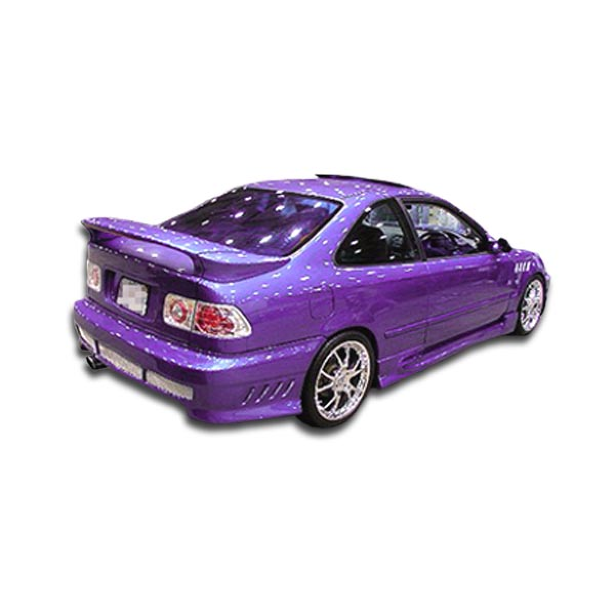 Modify your Honda Civic 1996 with our Exterior/Complete Body Kits - Rear angle view of modified purple Honda Civic