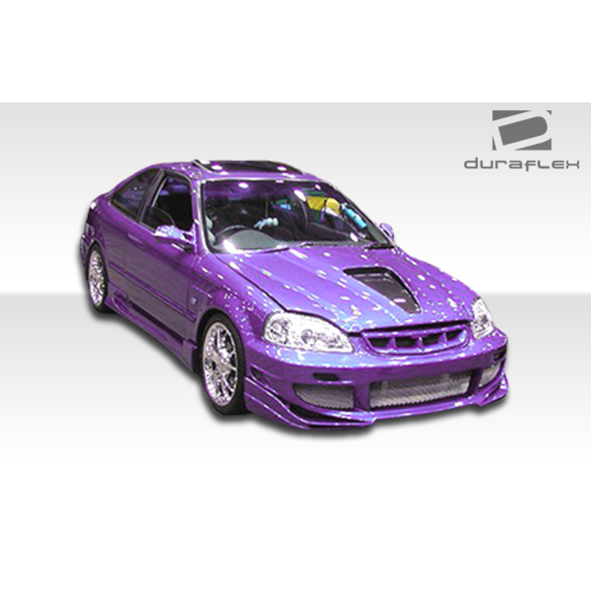 Modify your Honda Civic 1996 with our Exterior/Complete Body Kits - Front three quarter angle view of the car