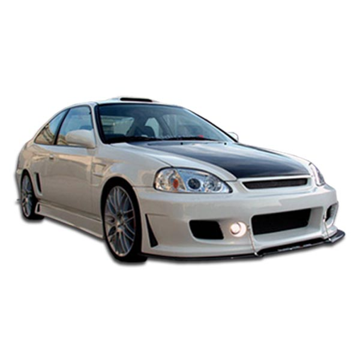 Modify your Honda Civic 1996 with our Exterior/Front Bumpers or Lips - Front angle view of the car