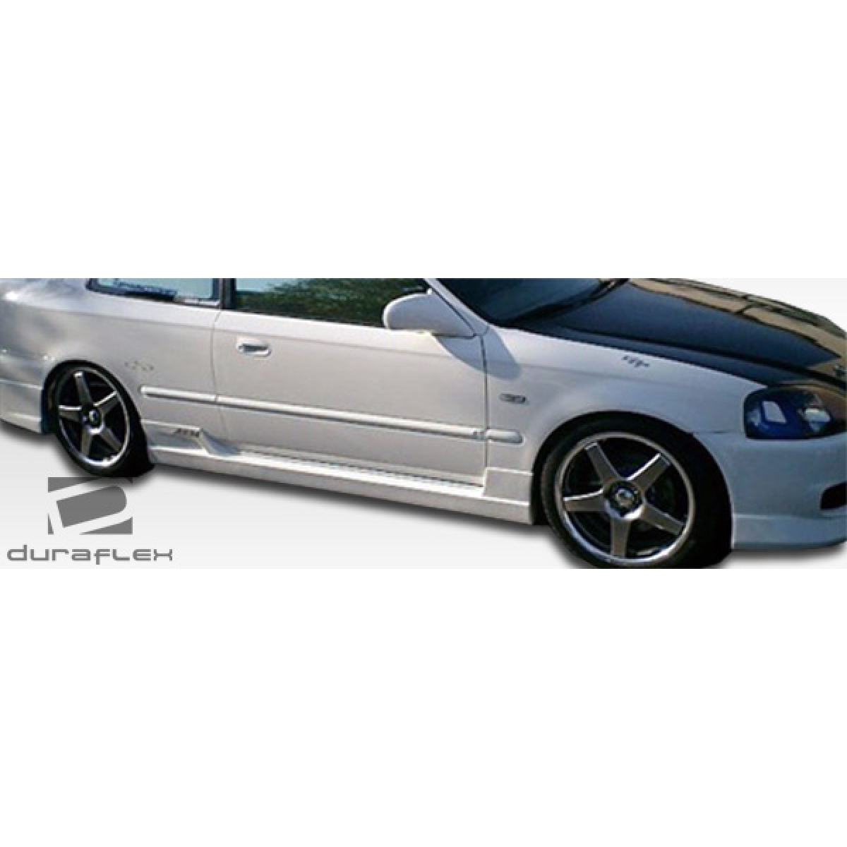 Modify your Honda Civic 1996 with our Exterior/Complete Body Kits - Side view of vehicle showing side skirts