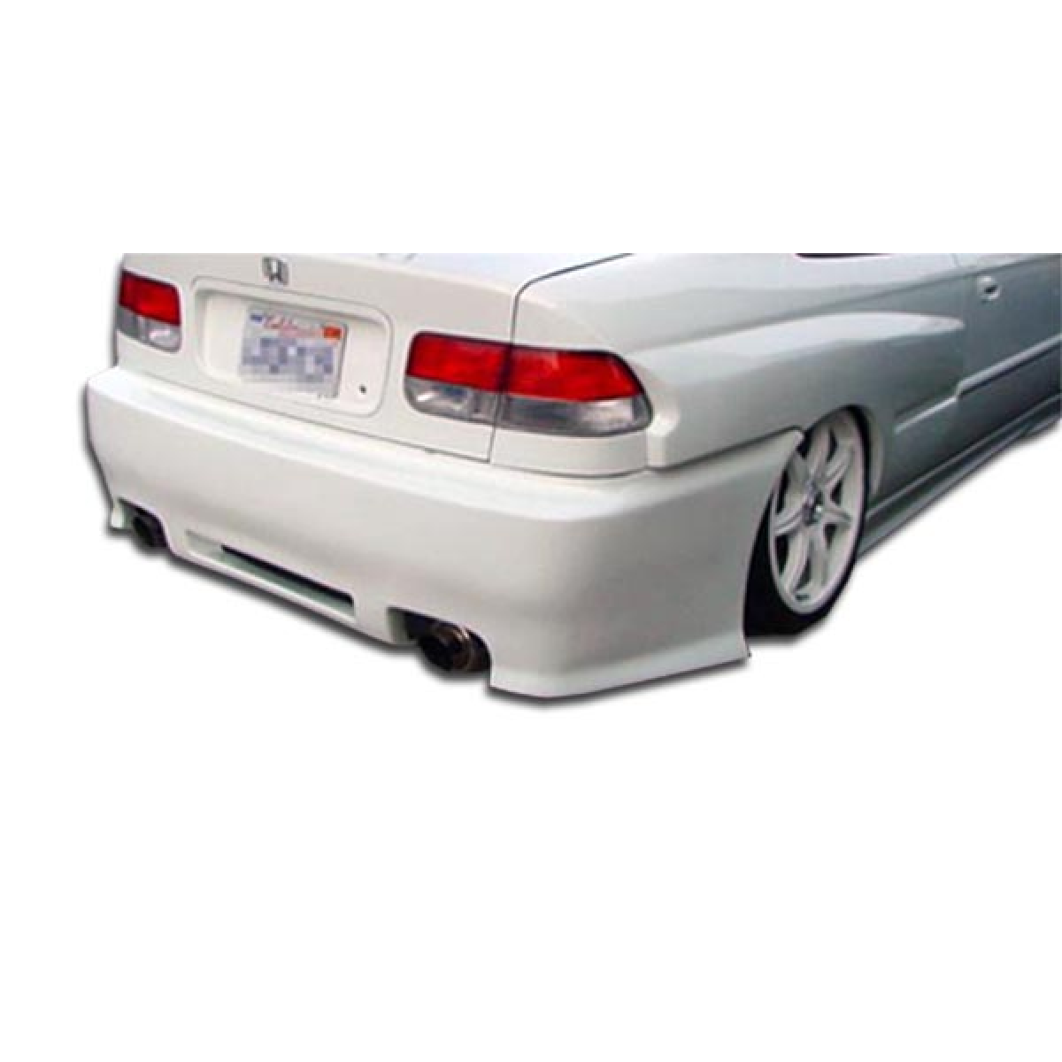 Modify your Honda Civic 1996 with our Exterior/Complete Body Kits - Image shows rear view of bumper at slight angle