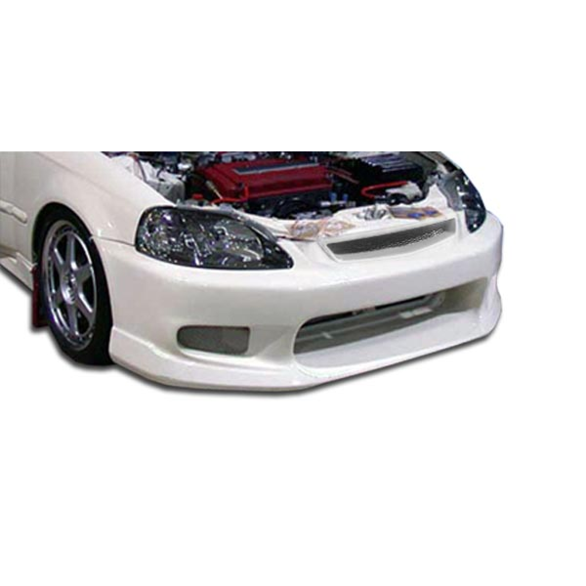 Modify your Honda Civic 1996 with our Exterior/Front Bumpers or Lips - Front view angle of honda civic bumper showing details