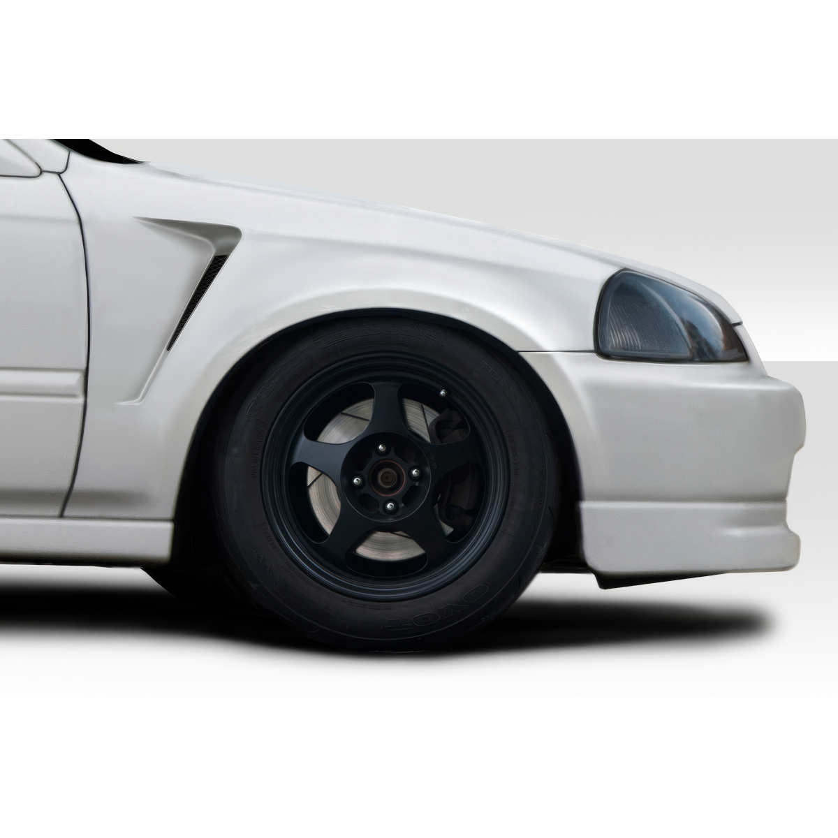 Modify your Honda Civic 1996 with our Exterior/Fenders - Side view at a slight angle from the front