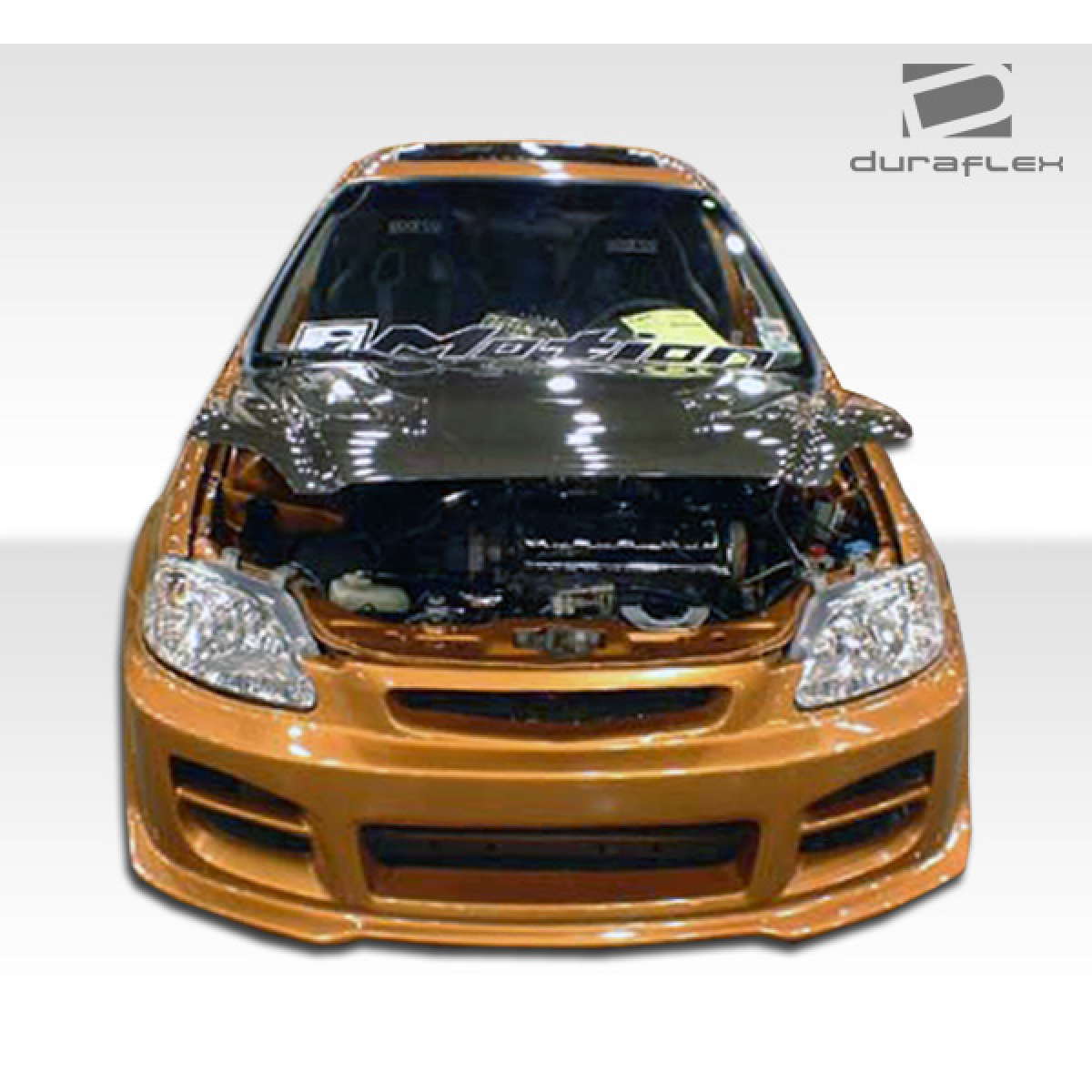 Modify your Honda Civic 1996 with our Exterior/Complete Body Kits - Front view of vehicle showing front bumper part