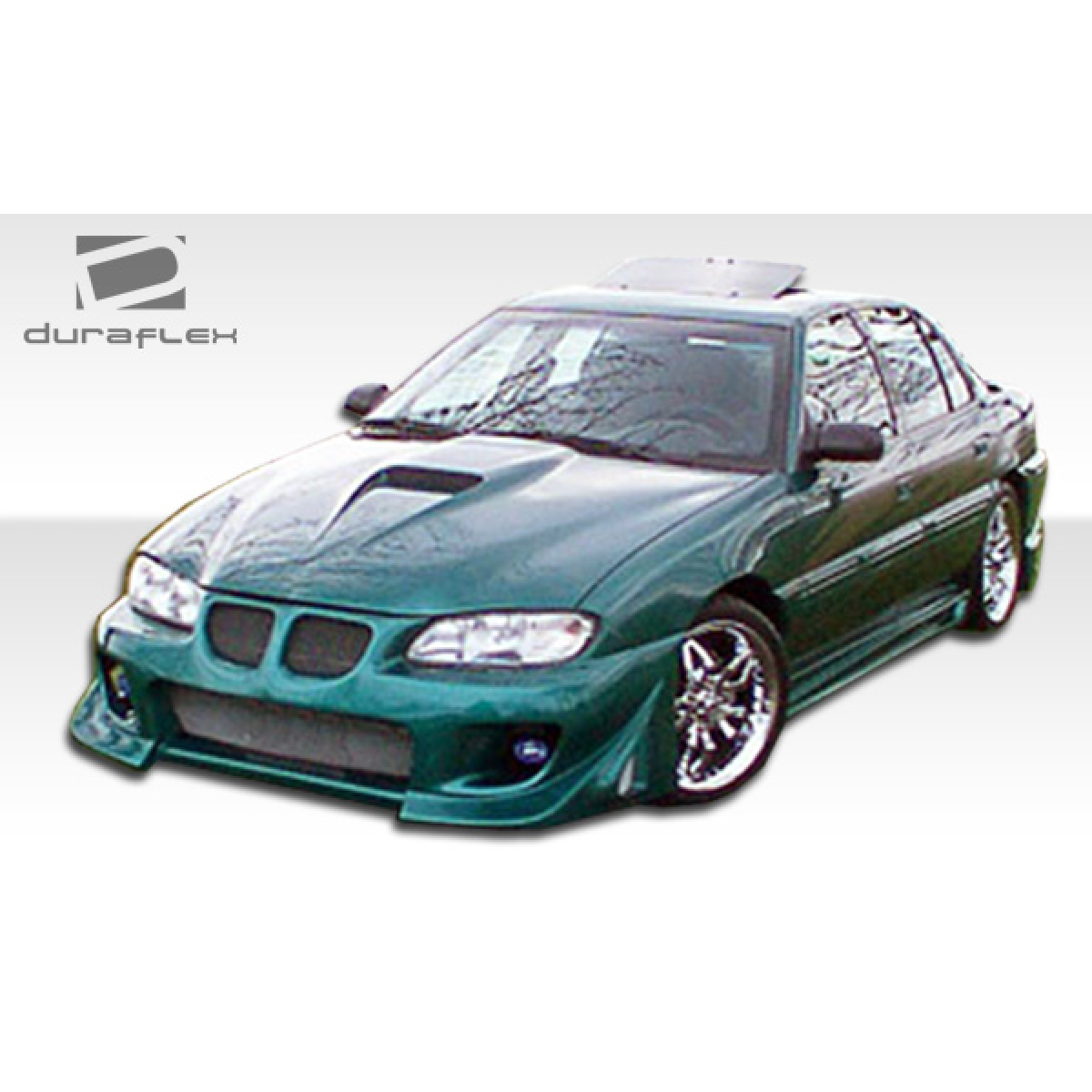 Modify your Pontiac Grand Am 1992 with our Exterior/Side Skirts - Front three quarter view showcasing the side skirts