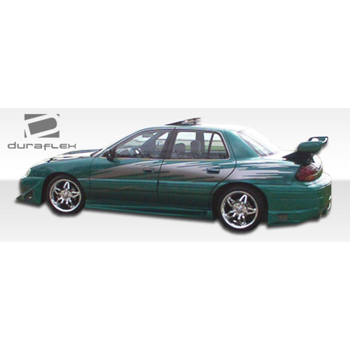 Modify your Pontiac Grand Am 1992 with our Exterior/Side Skirts - Side angle view of a modified Pontiac Grand Am