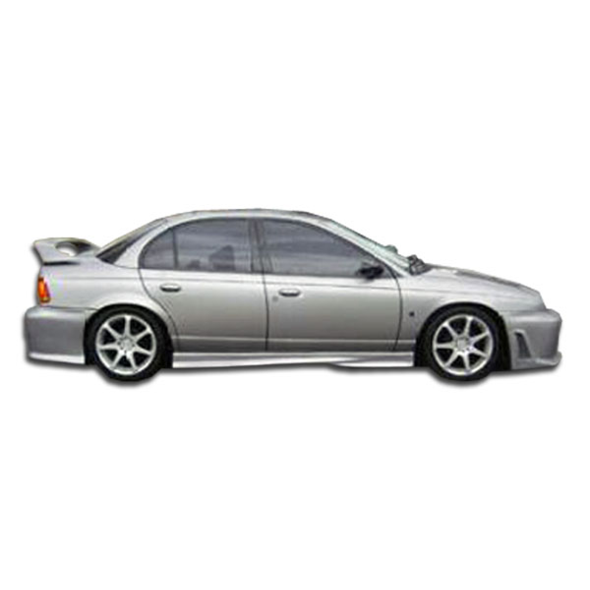 Modify your Saturn SL 1996 with our Exterior/Side Skirts - Side angle view of Saturn SL showing side skirts