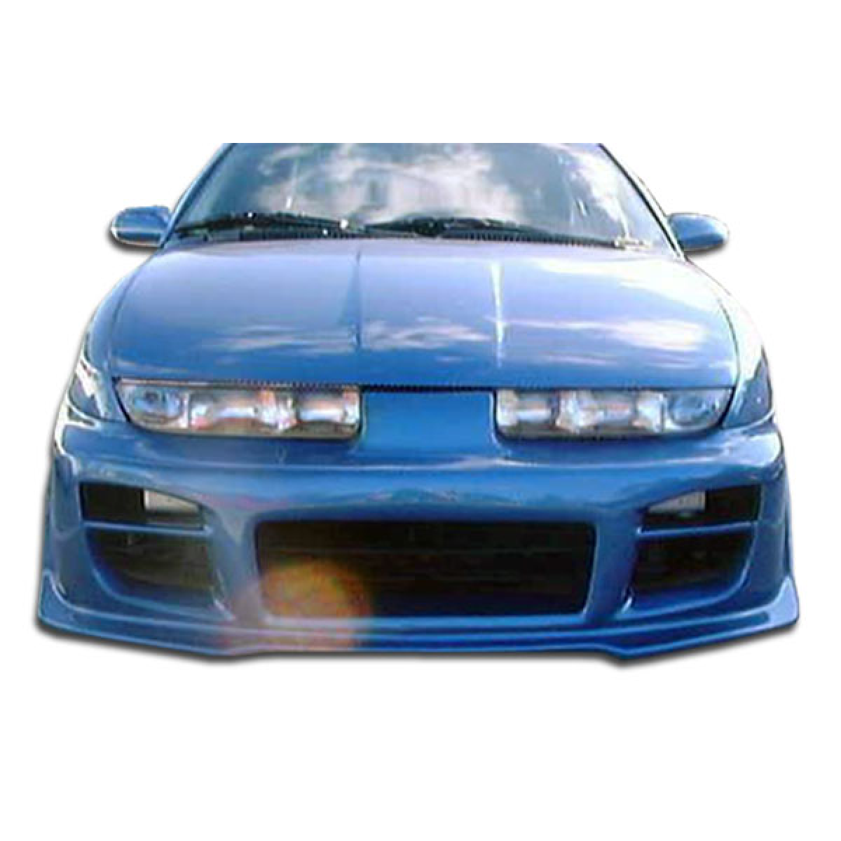 Modify your Saturn SL 1996 with our Exterior/Front Bumpers or Lips - Front angle view of blue car with modifications