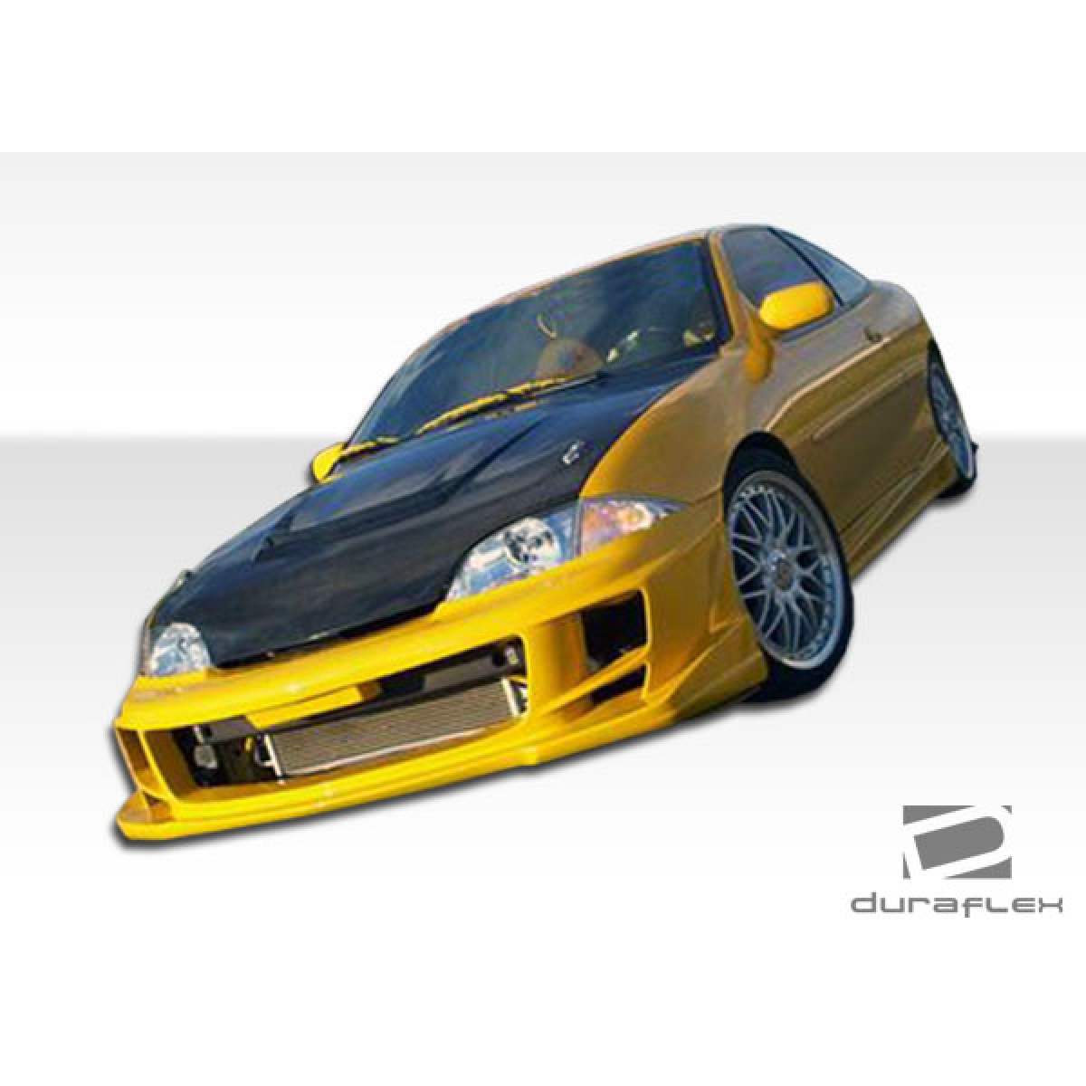 Modify your Chevrolet Cavalier 1995 with our Exterior/Side Skirts - Image shows vehicle at a low angled perspective
