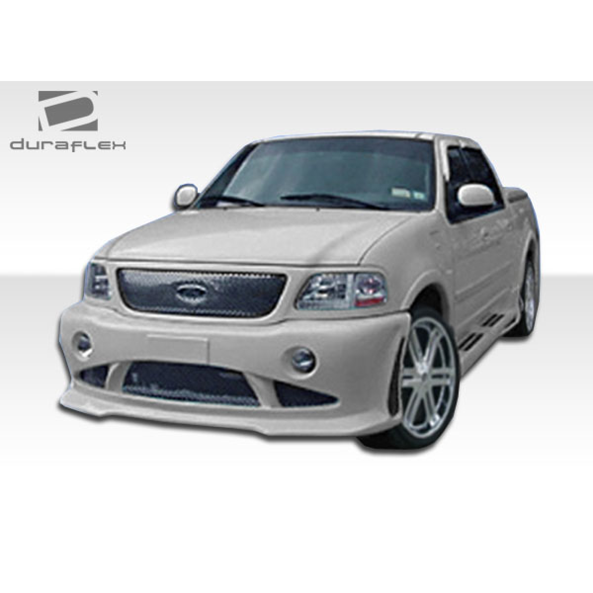 Modify your Ford F-150 1997 with our Exterior/Side Skirts - Front angle view of the vehicle showcasing the skirts