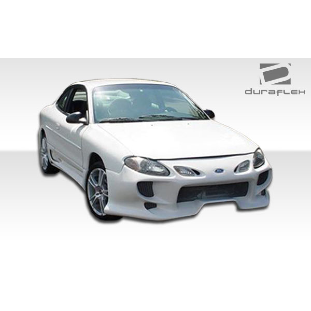 Modify your Ford Escort 1998 with our Exterior/Front Bumpers or Lips - Front angle of a white Ford Escort ZX2