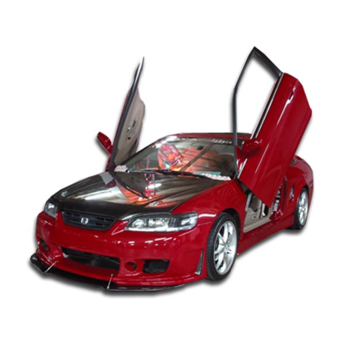 Modify your Honda Accord 1998 with our Exterior/Front Bumpers - Front view with doors raised at angle