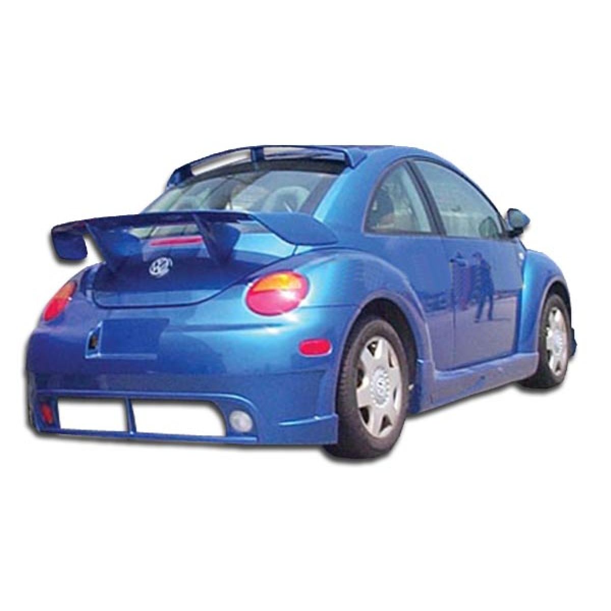 Modify your Volkswagen Beetle 1998 with our Exterior/Rear Bumpers or Lips - View of rear angle showcasing bumper design features