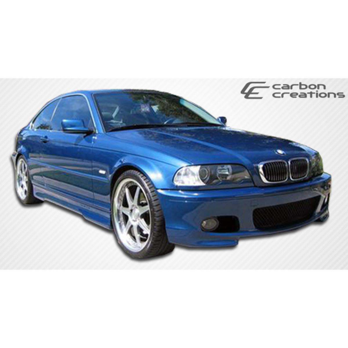 Modify your BMW 3-Series 2000 with our Exterior/Complete Body Kits - Side angle view of the car with front bumper