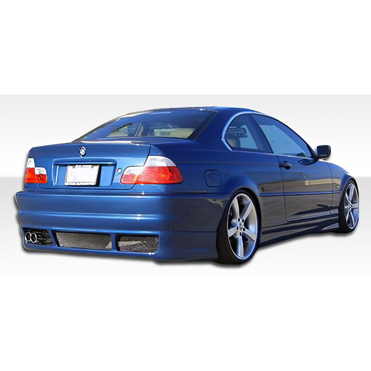 Modify your BMW 3-Series 1999 with our Exterior/Rear Bumpers or Lips - Rear angle showing sporty design of the bumper