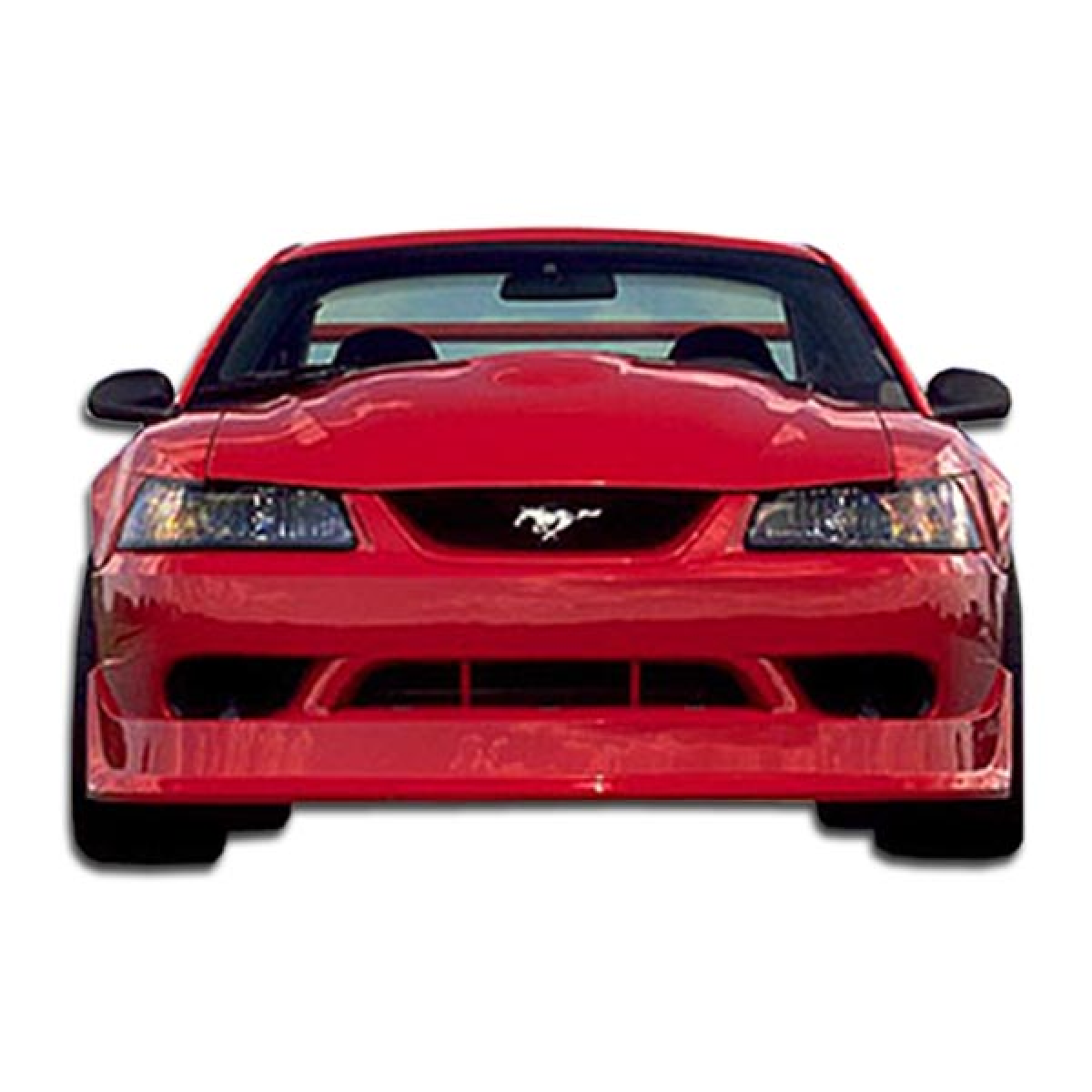 Modify your Ford Mustang 1999 with our Exterior/Front Bumpers or Lips - Front view of the vehicle at a straight angle