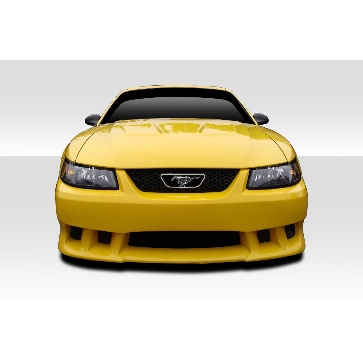 Modify your Ford Mustang 1999 with our Exterior/Front Bumpers or Lips - Front view of the car at eye level angle