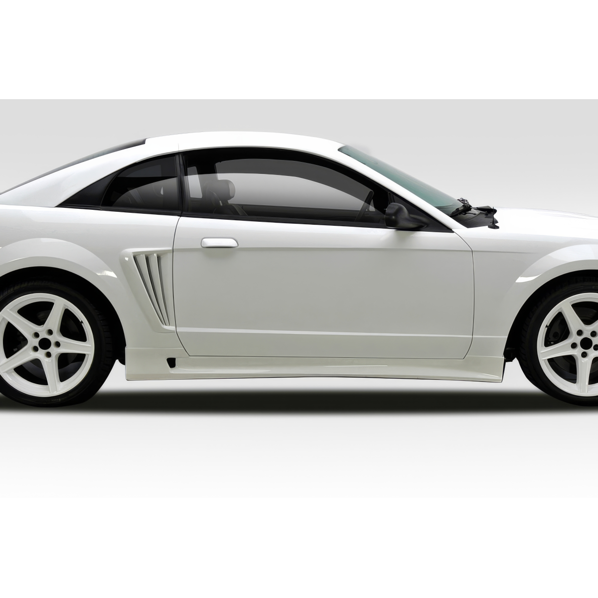 Modify your Ford Mustang 1999 with our Exterior/Side Skirts - Side profile view of the car part